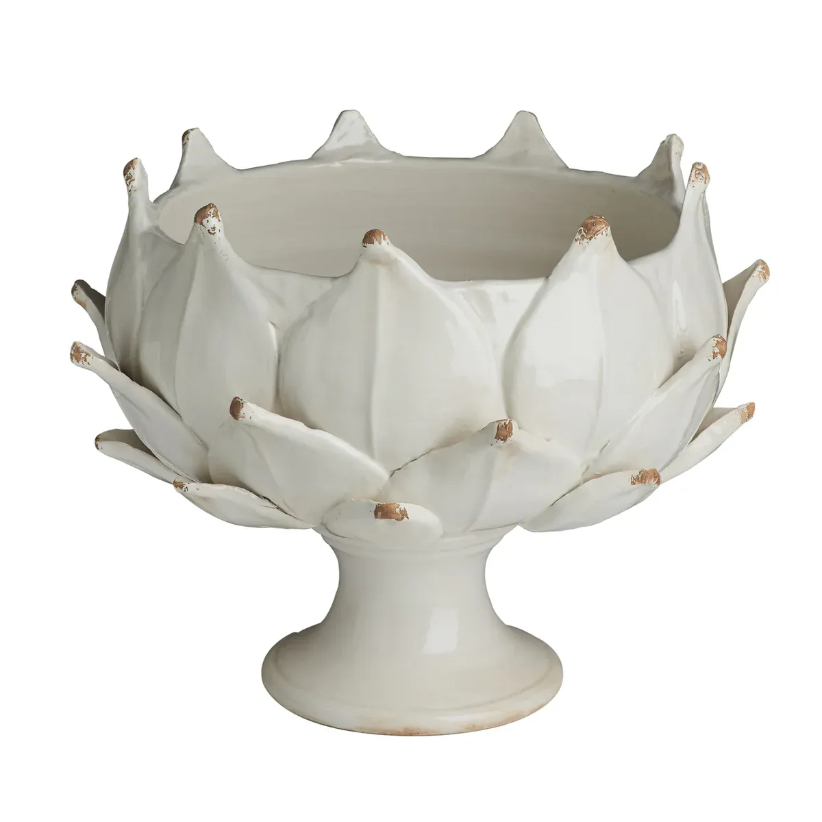 ARTICHOKE FOOTED WHITE PLANTER