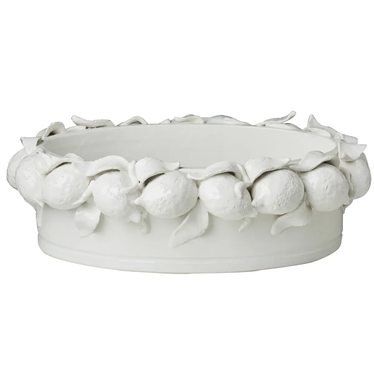 LEMONS WHITE LIMONE OVAL BOWL