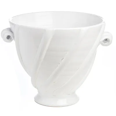 CACHEPOT LG WHITE RIBBON
