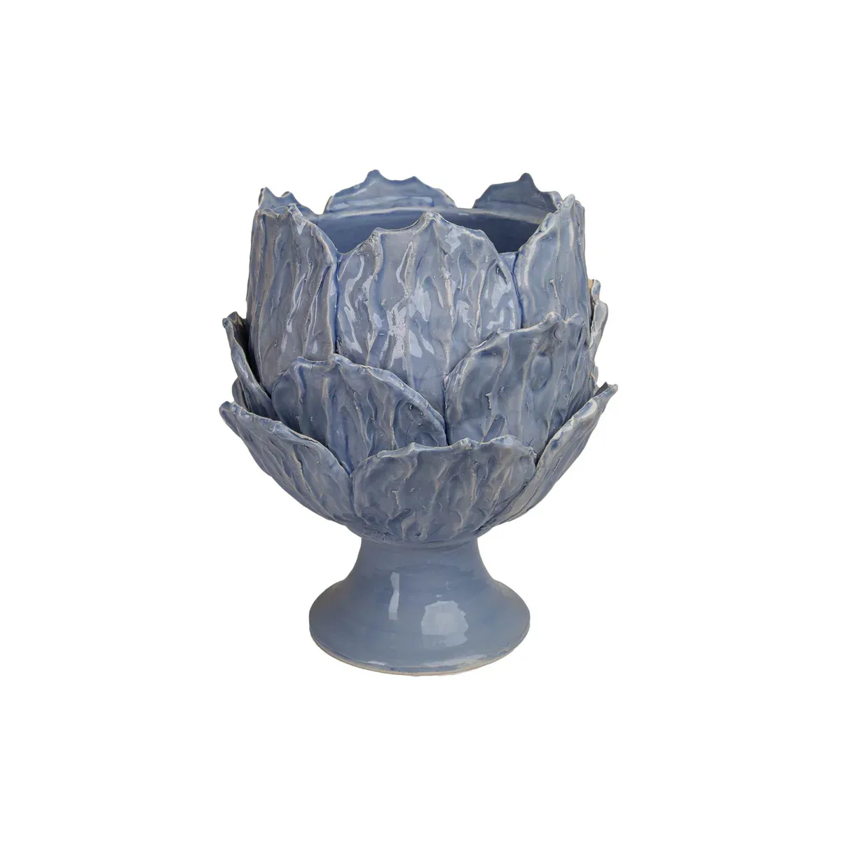 FOOTED CACHEPOT BLUE FOILAGE