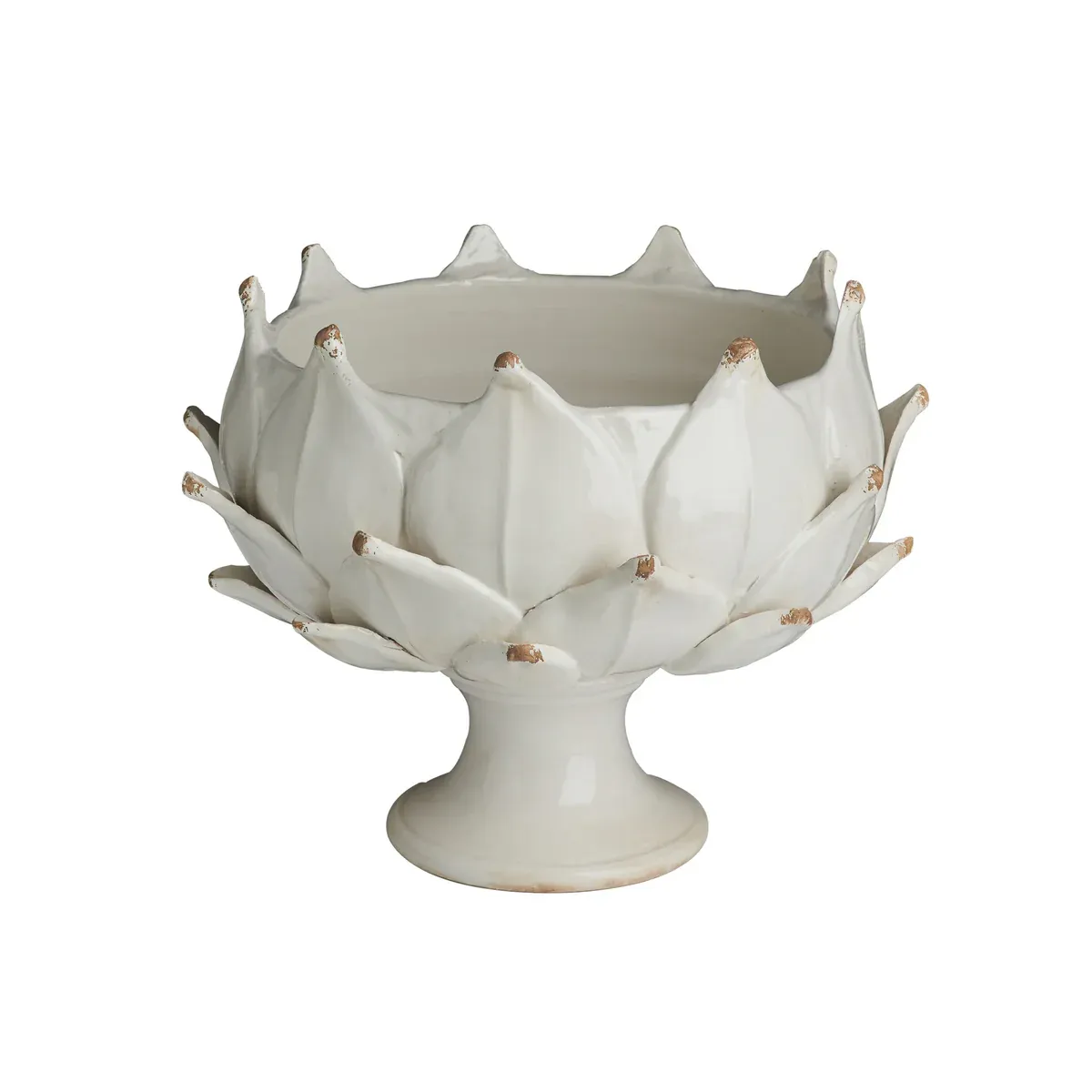 PLANTER ARTICHOKE PLASTIC WHITE/GOLD