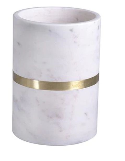 AGRA WHITE MARBLE WINE BOTTLE COOLER
