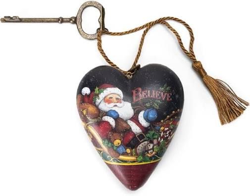 BELIEVE SANTA ART HEART