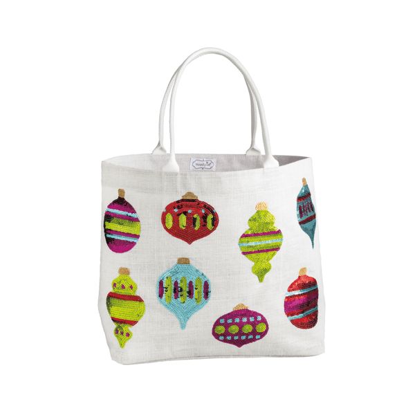 HOLIDAY SPARKLE TOTE-WH