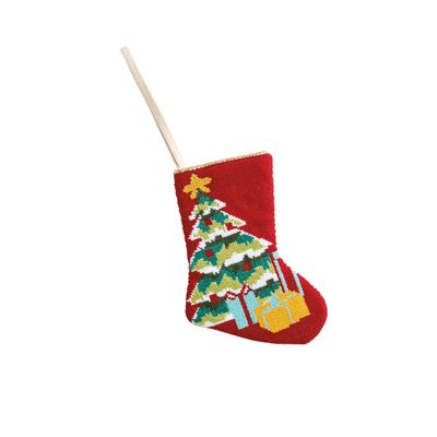 TREE NEEDLE POINT STOCKING