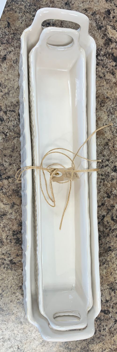 2pc antique white decorative ceramic holder 