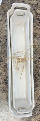 2pc antique white decorative ceramic holder 