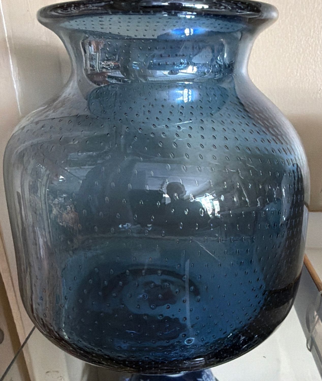 BLUE GLASS VASE