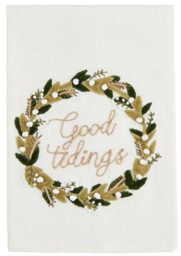 WREATH XMAS APPLIQUE TOWELS