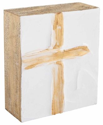 GOLD SQUARE CROSS PLAQUE