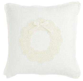 WREATH XMAS PEARL PILLOW