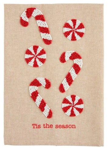 CANDY CANE XMAS BEAD TOWEL