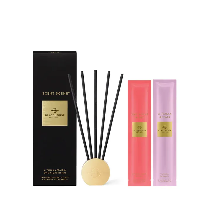 GLASSHOUSE SCENT DUO - A TAHAA AFFAIR &amp; ONE NIGHT IN RIO STEMS