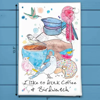 DRINK COFFEE AND BIRDWATCH KITCHEN TOWEL