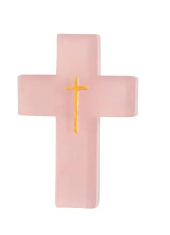 PINK PAINTED RESIN CROSS
