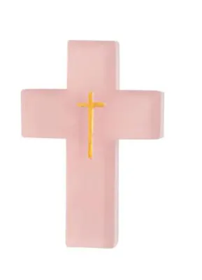 PINK PAINTED RESIN CROSS