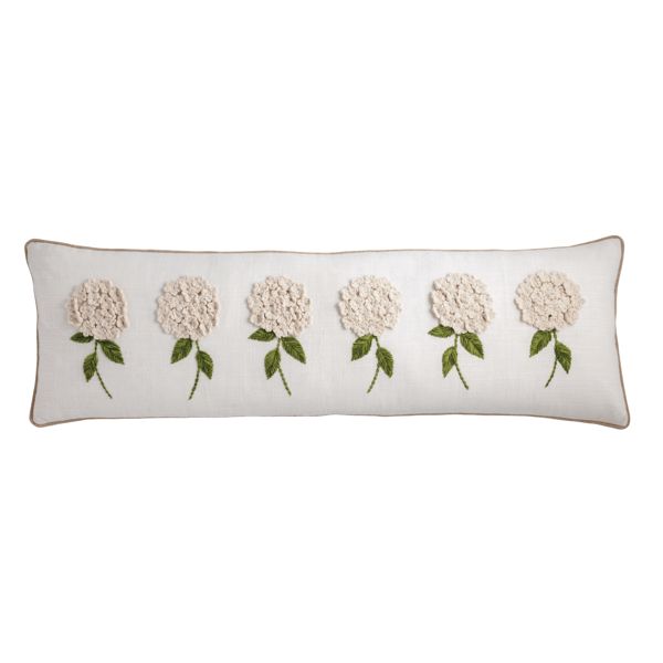 WHITE FLORAL EMBROIDER PILLOW