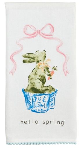 HELLO SPRING TOPIARY TEA TOWEL