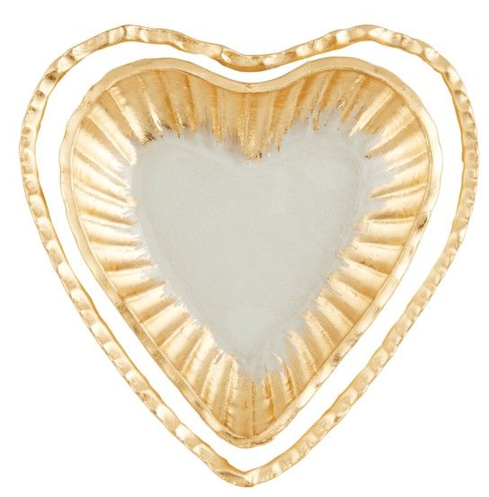 GLASS HEART TIDBIT TRAYS