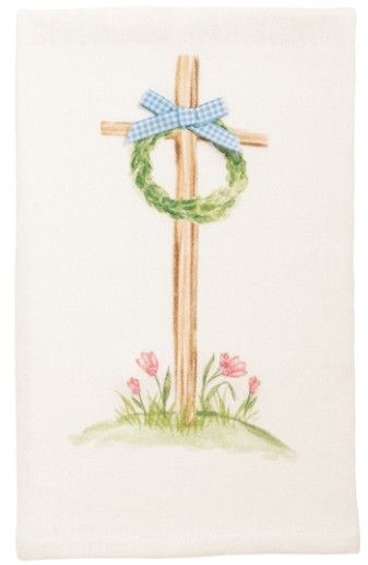 EASTER CROSS W WREATH TOWEL