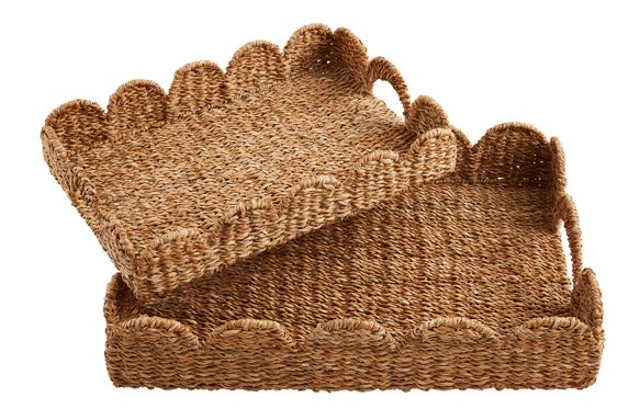 SCALLOPED WOVEN TRAY - 17"X12"