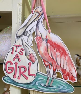 “It’s a Girl” pelican door hanger