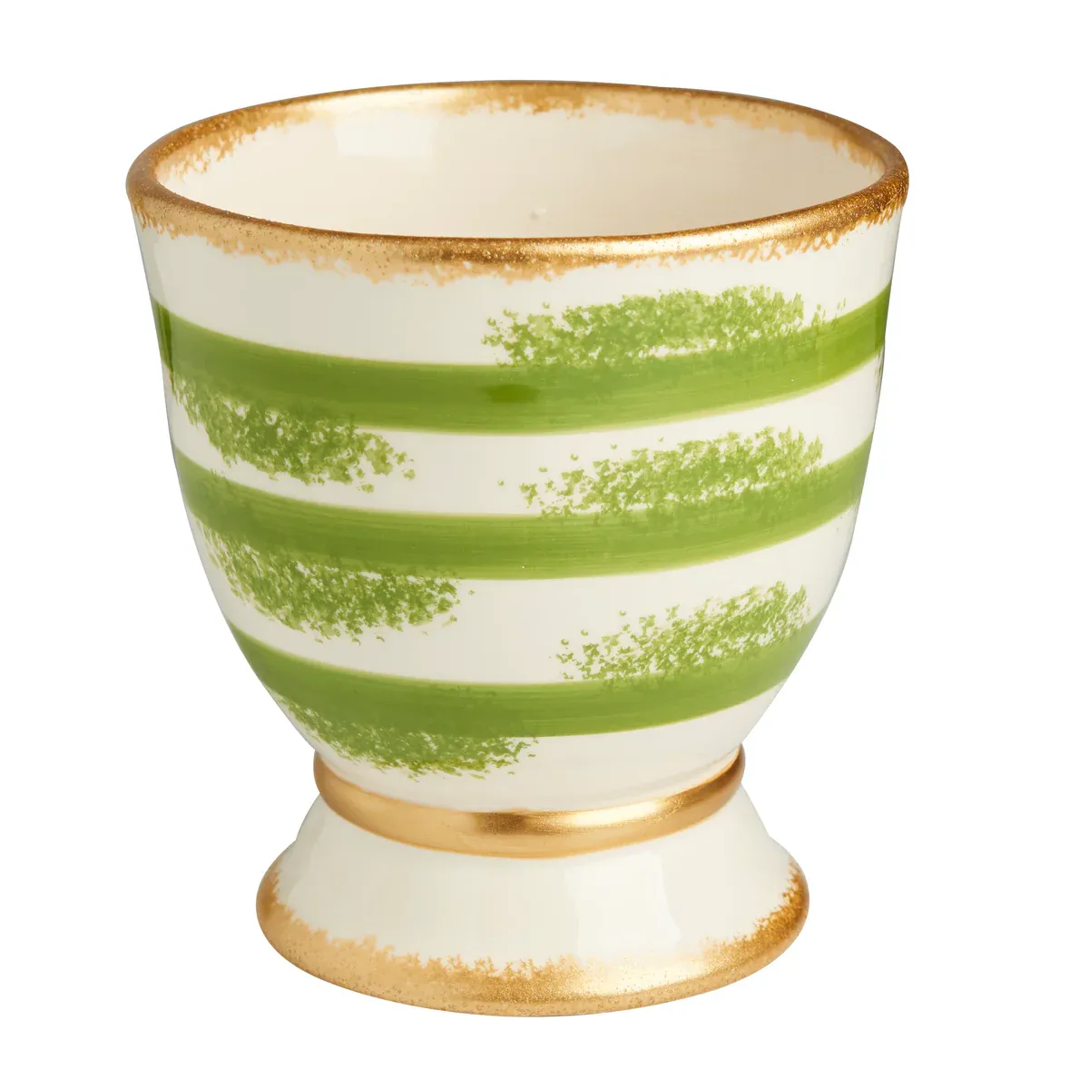 WHITE SPONGY GREEN &amp; LG CACHEPOT