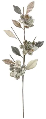 Mini Magnolia Leaf Spray IVORY/CHAMPAGNE 36"L M
