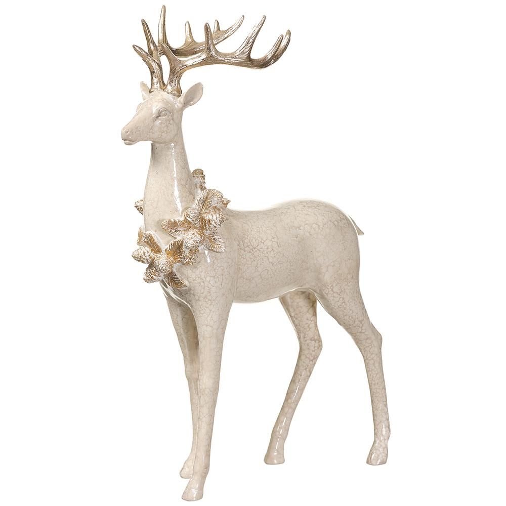 19"REINDEER CR/GOLD