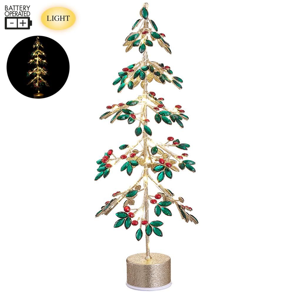 21.5"B/O ROTATING RHINESTONE TREE
