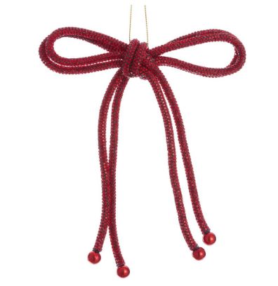 7"DIAMOND BOW ORNAMENT RED