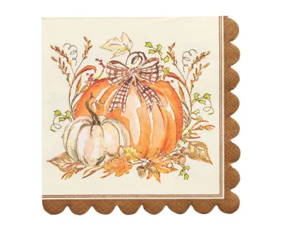 TURKEY &amp; GOURDS - COCKTAIL NAPKIN