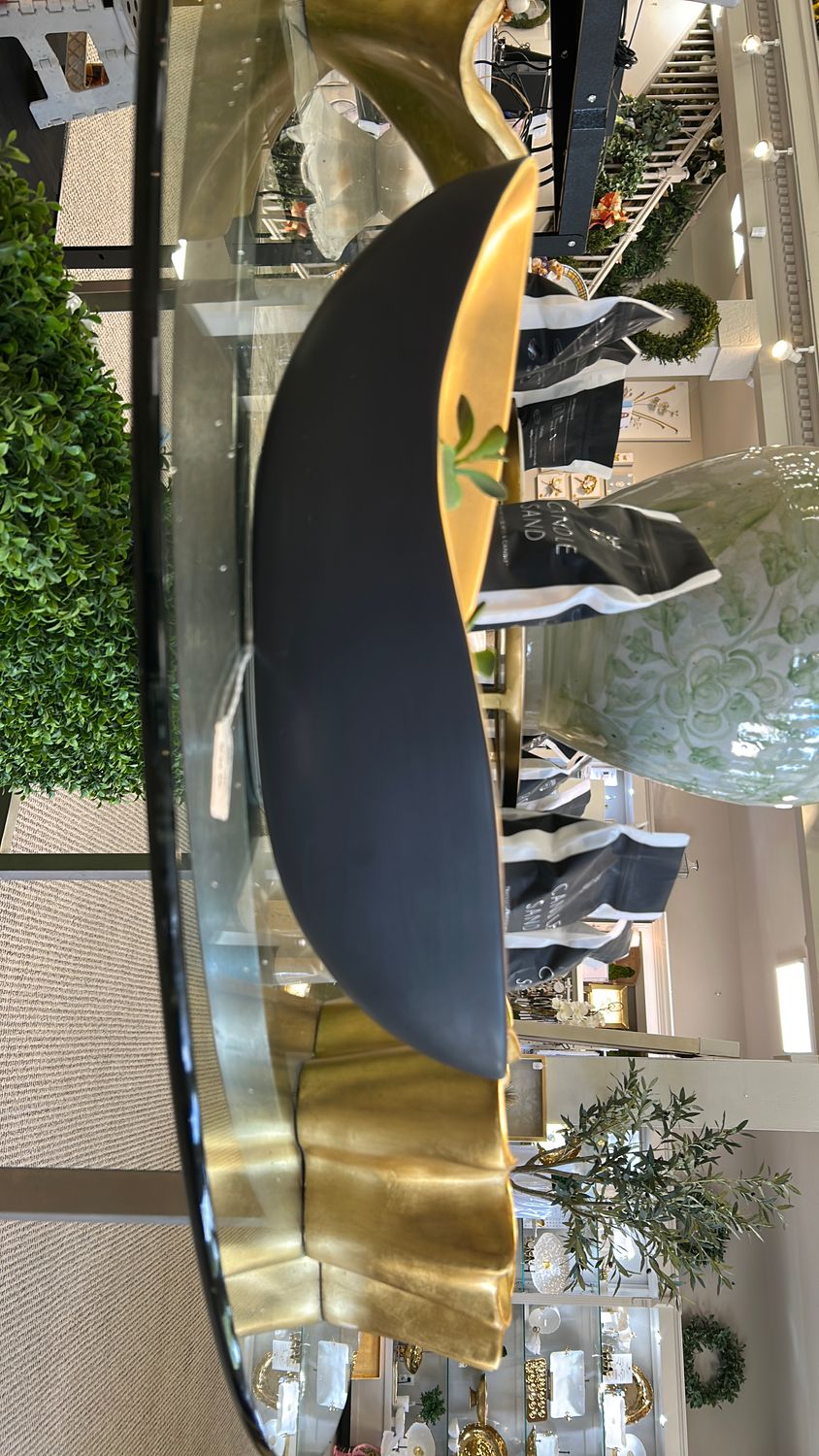 Black and gold wave bowl