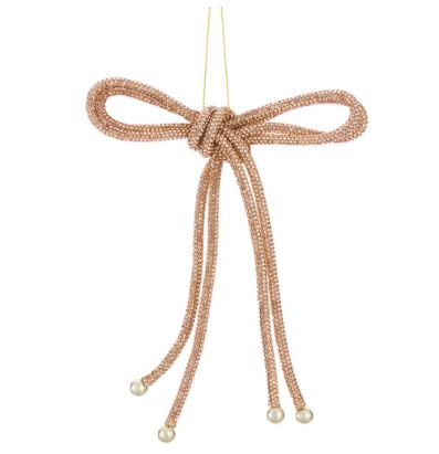 7"DIAMOND BOW ORNAMENT RO/GOLD
