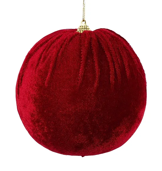 150MM RED VELVET BALL WITH HANGER