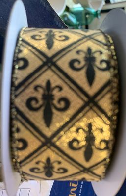 Black and gold metallic ribbon