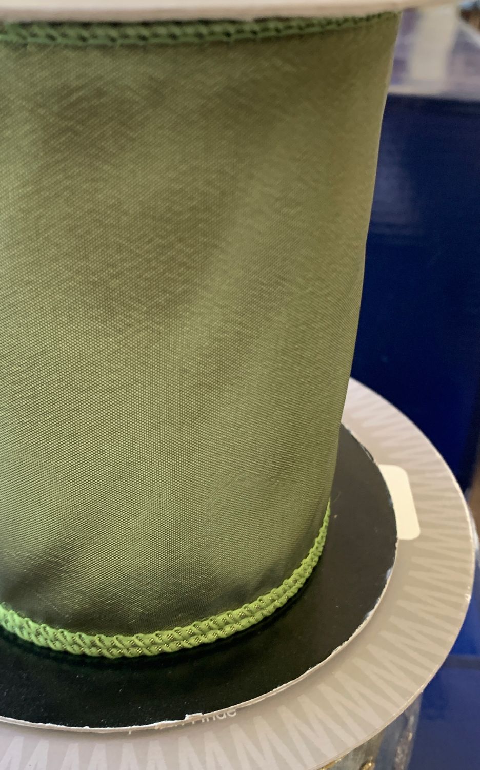 Mettalic lime green ribbon