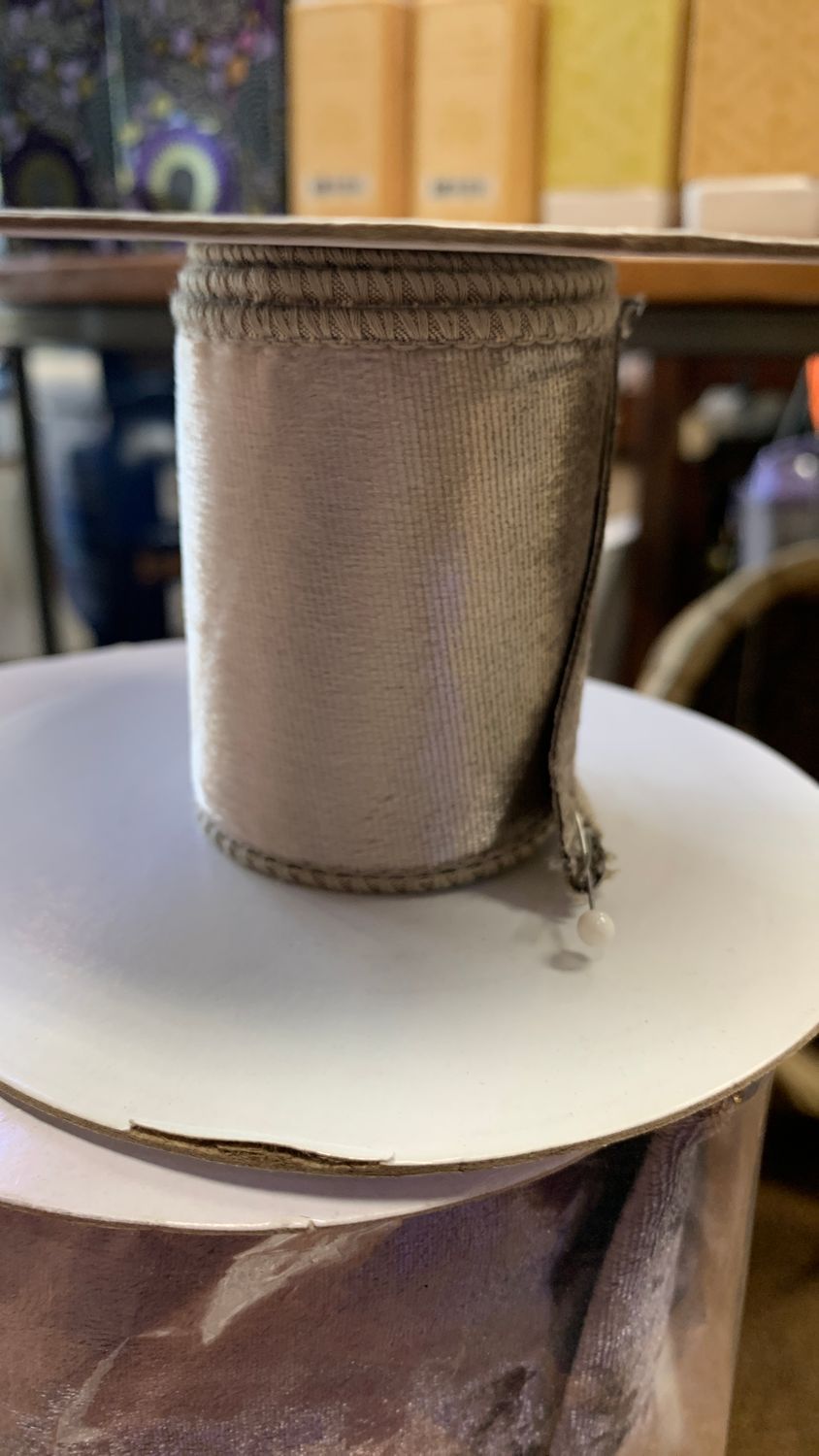 2.5 Designer Plush Silver Velvet Elite Wired Ribbon