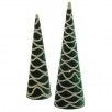 24" VELVET WITH JEWEL CONE TREE -DARK GREEN