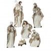 Ivory &amp; Gold Resin Nativity Set - 6 Pieces