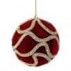 5" Dark Red Velvet w/ Jewel Ball Ornament