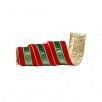 Red &amp; Green Velvet Overlay Stripe Ribbon - 4" x 5 Yards