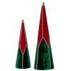 18" Red &amp; Green Velvet Zig Zag Cone Tree
