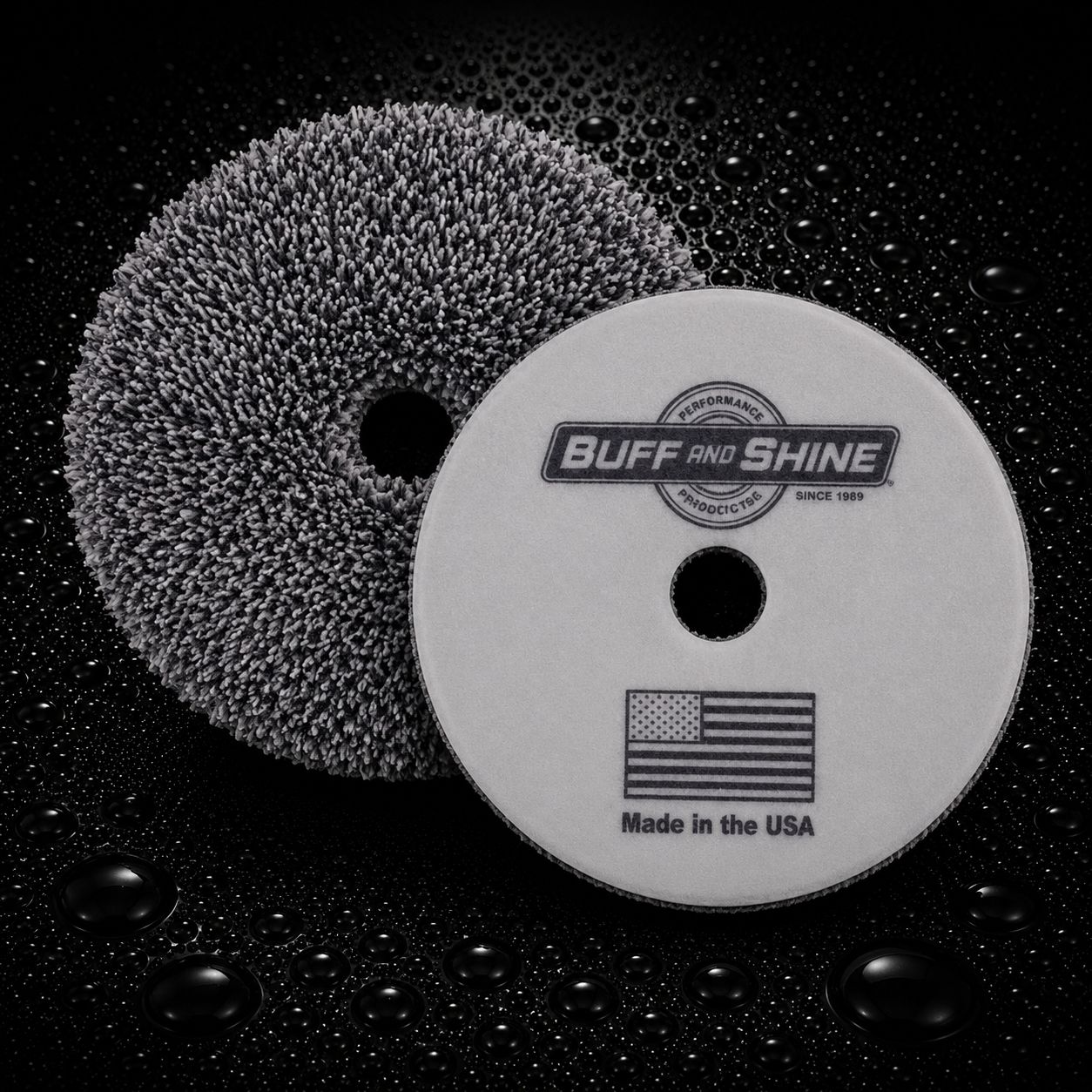 URO Fiber Microfiber Pad, Color: Black &amp; White Fibers (Cutting), Size: 6.25" Loop / 6.25" Face / .375" Thick