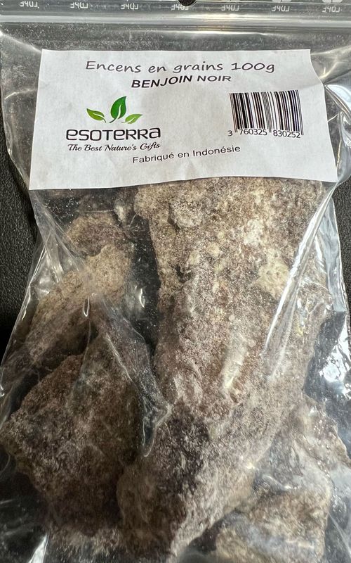 Encens en grains BENJOIN Noir ‘ Djaoui Noir ’, sachet de 100 Grammes Encens en grains BENJOIN Noir ‘ Djaoui Noir ’, sachet de 100 Grammes