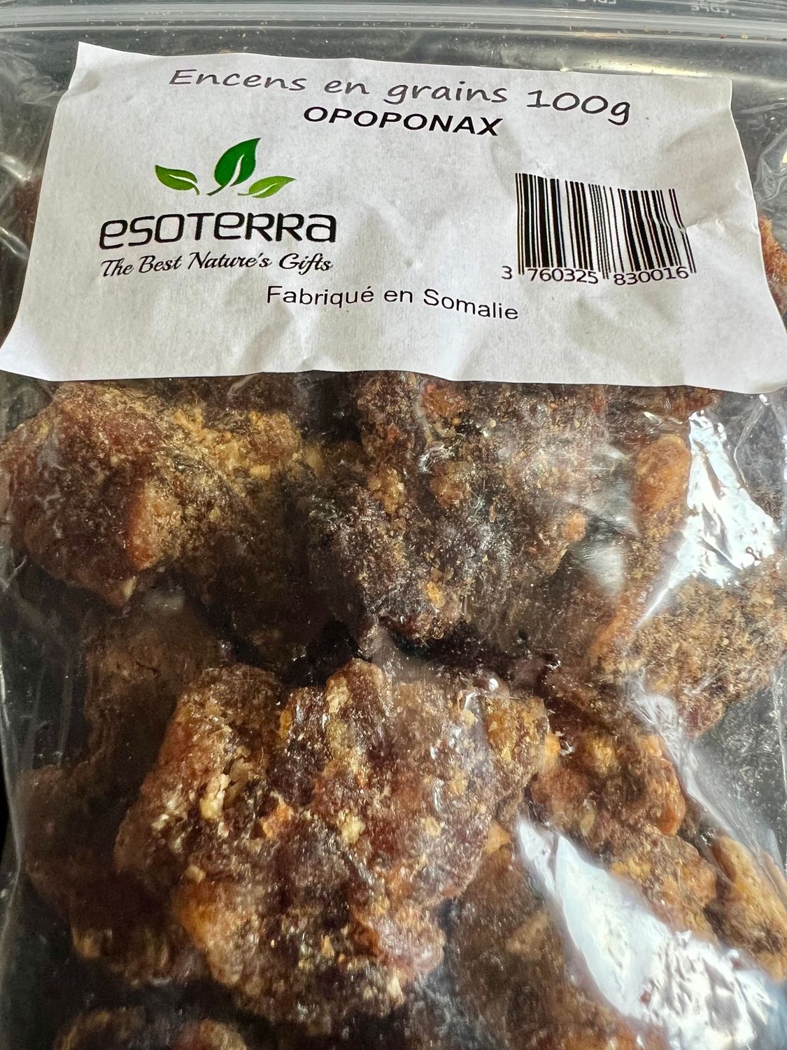 Encens en grains OPOPONAX - sachet de 100 Grammes Encens en grains OPOPONAX - sachet de 100 Grammes