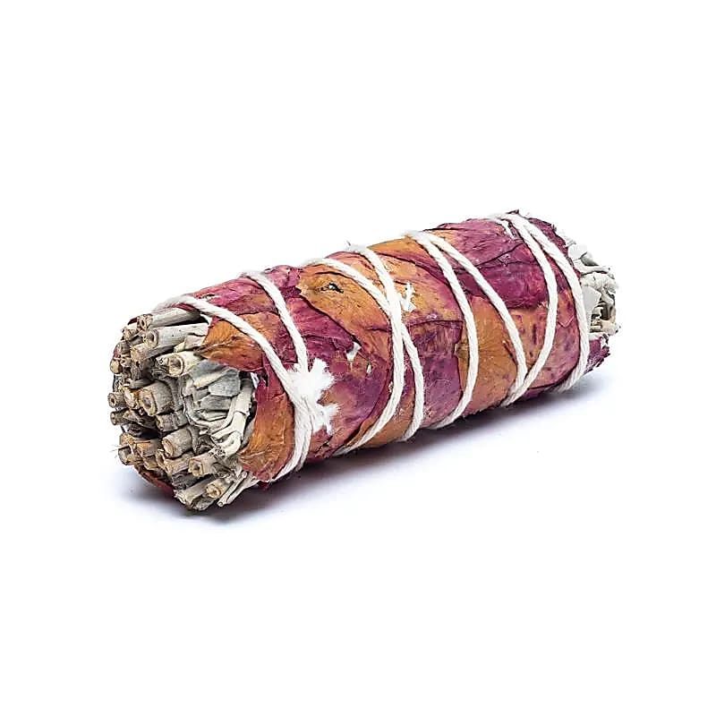 Smudge de Sauge blanche avec pétales de rose S - Set de 2 Smudge de Sauge blanche avec pétales de rose S - Set de 2