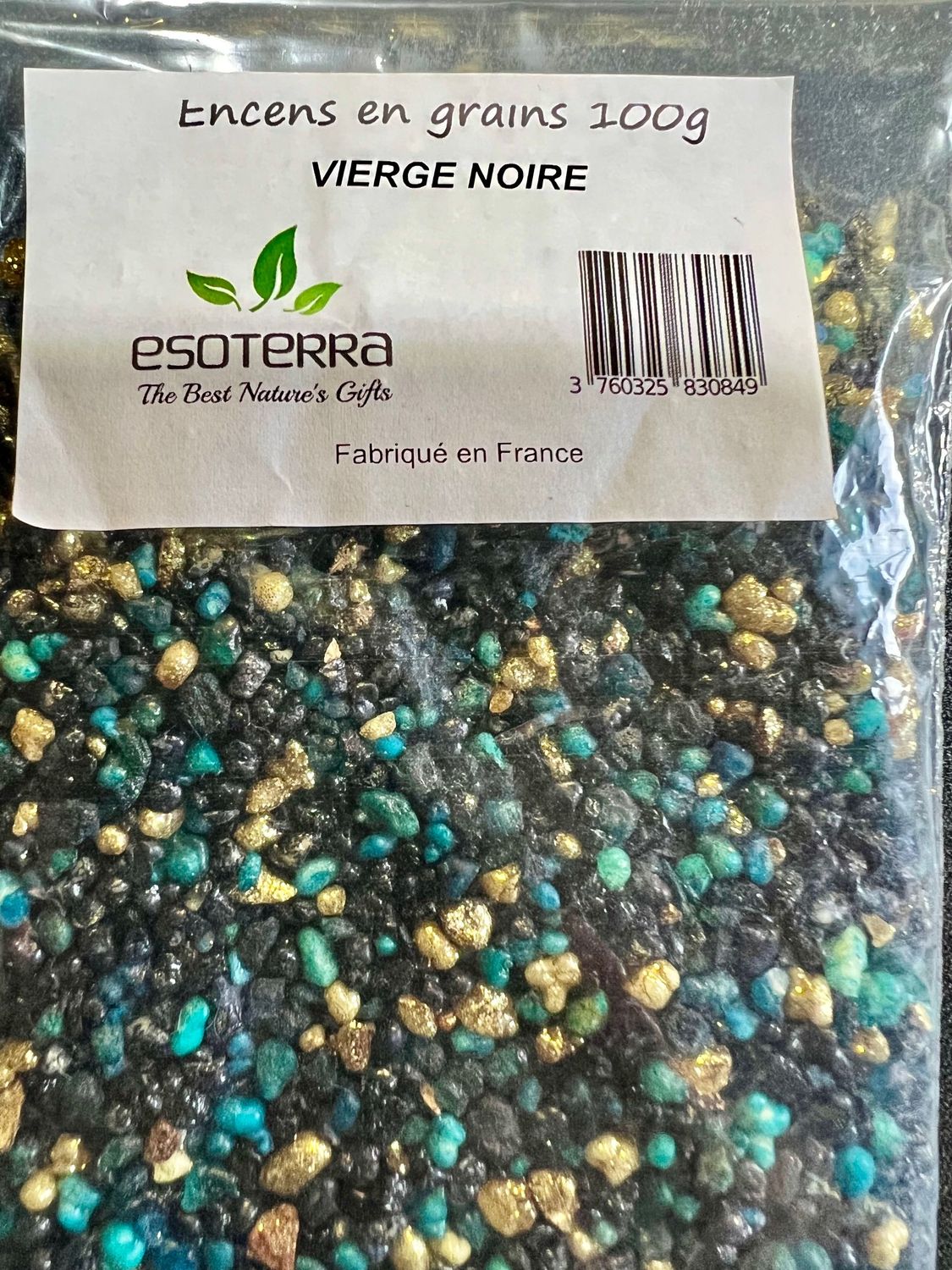Encens en grains VIERGE NOIRE - sachet de 100 Grammes
