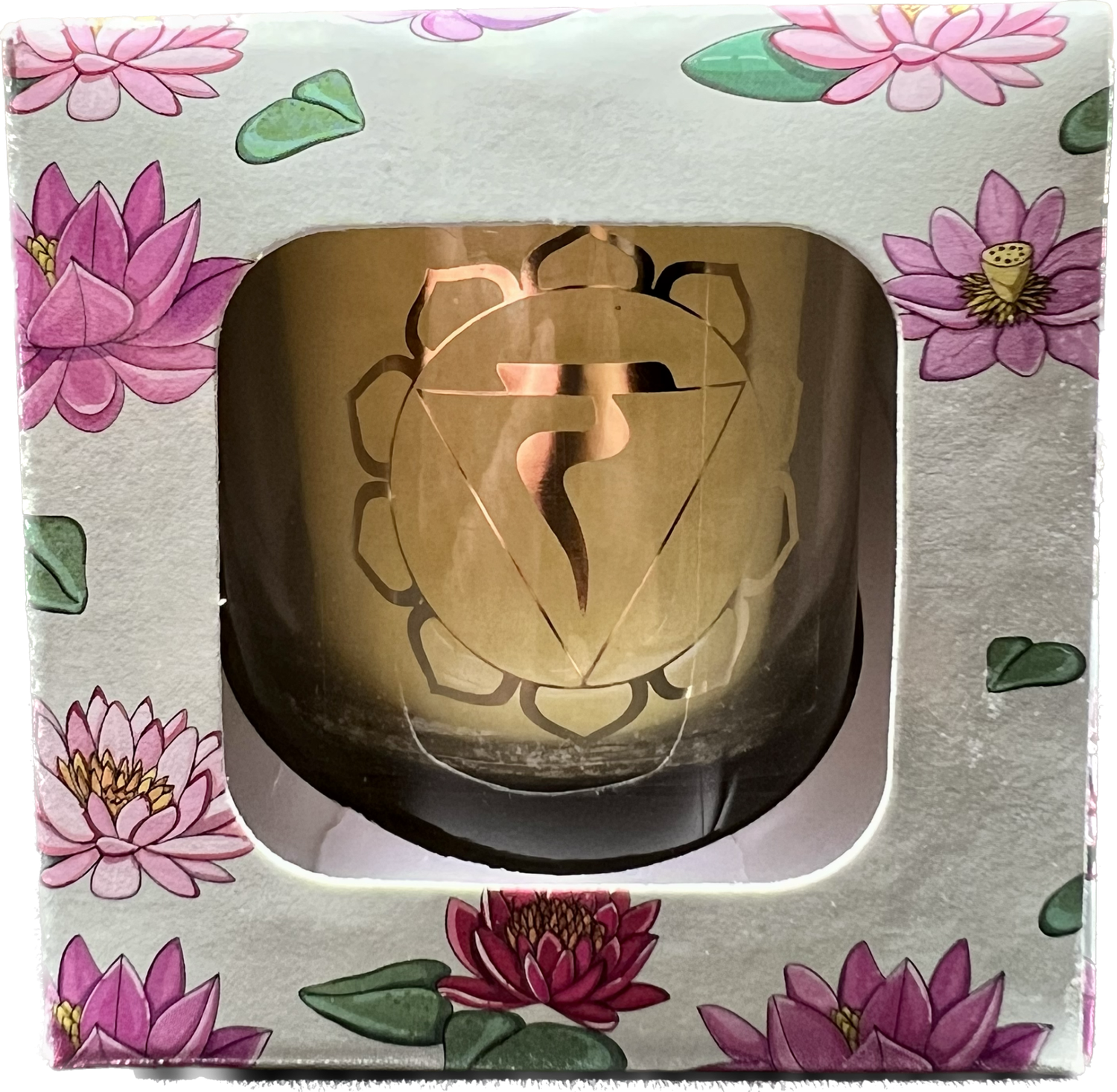 Bougie Votive 3°chakra aux huiles essentielles. «Rechargeable»