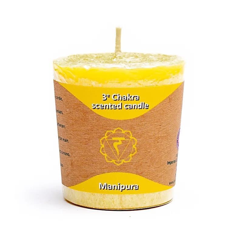 Recharge bougie Votive 3° chakra aux huiles essentielles Recharge bougie Votive 3° chakra aux huiles essentielles